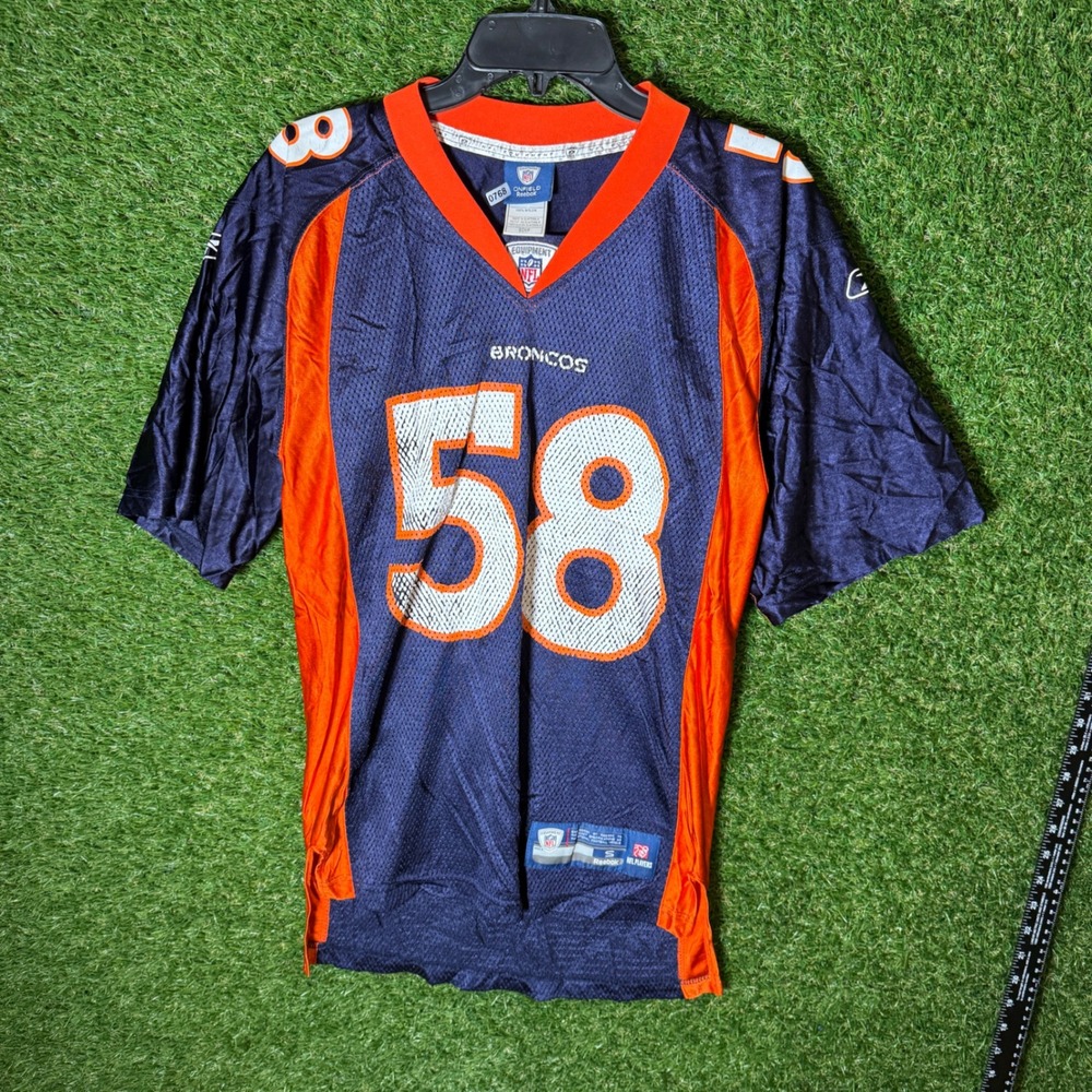 VTG Denver Broncos #58 Miller Jersey S Reebok NFL On Field Blue Orange Rare